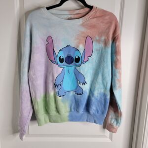 Walt Disney Lilo & Stitch Women's Medium Sweatshirt Multicolor Tie Dye LS